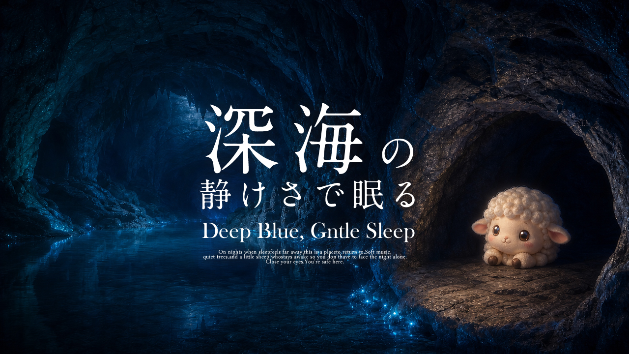 深海の静けさで眠る｜青い洞窟の睡眠音楽 90分【528Hzを微かに】