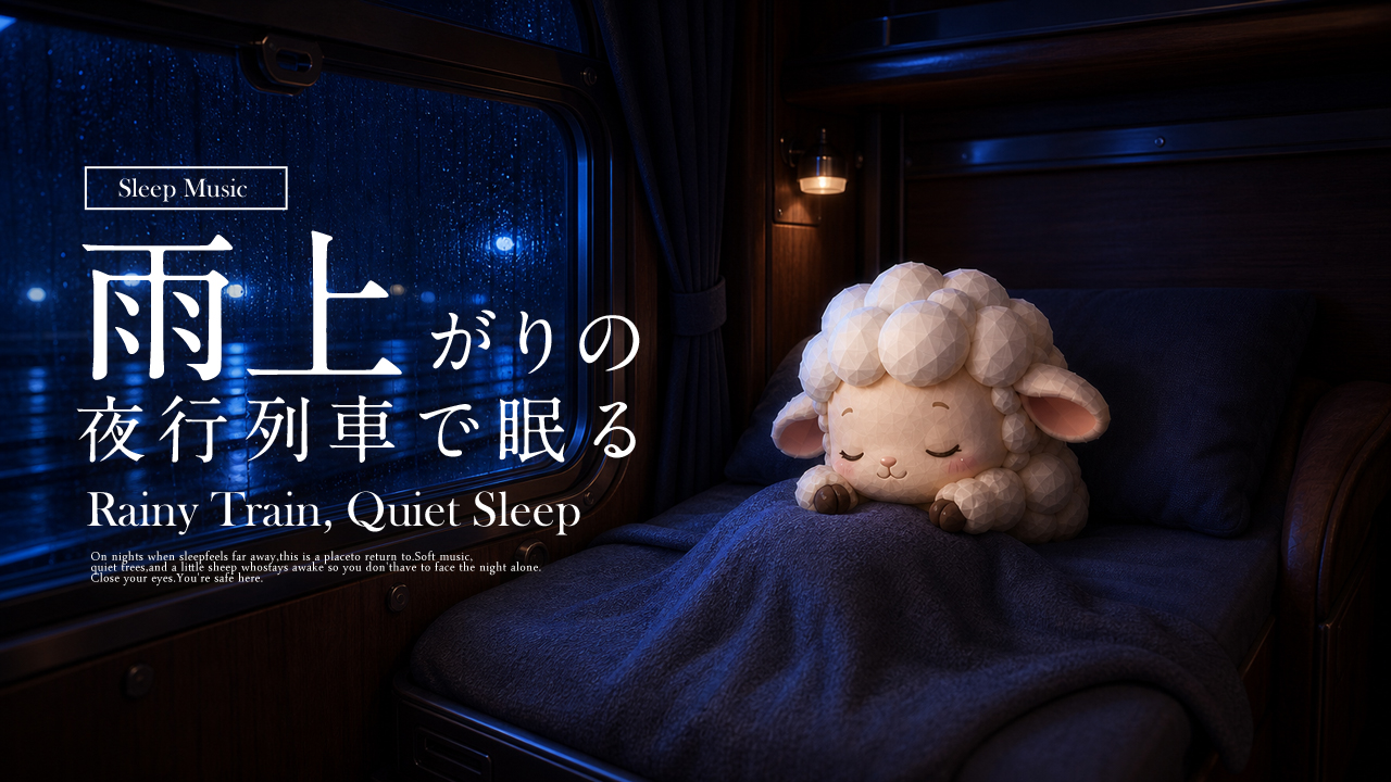 眠れない夜に｜雨上がりの夜行列車で眠る 睡眠音楽 60分【528Hz】