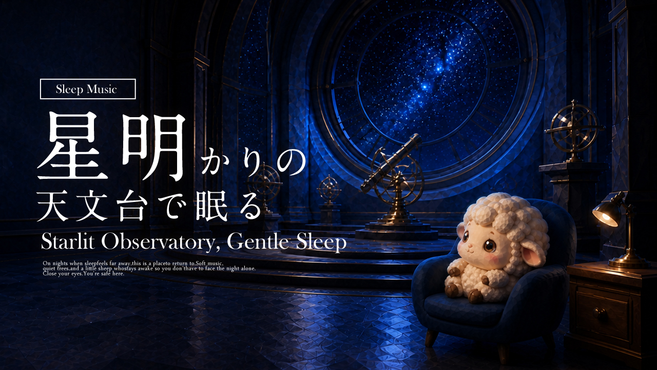 睡眠用BGM 60分｜星明かりの小さな天文台で過ごす静かな夜